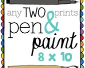 TWO 8 x 10 art prints, Inspirational Quote, Bible Verse, Scripture, Kitchen Art, Colorful, Joy Quote, Inspiring Quote