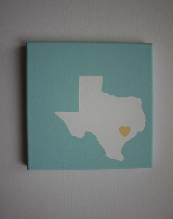 CHOOSE YOUR STATE - Affordable Original Painting, Wall Art, Home Decor - Made to Order State Love (8 x 8 Canvas)