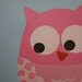 Affordable Original Painting Nursery Art, Kids Room - Penny's Pink Owl (12 x 12 Canvas)