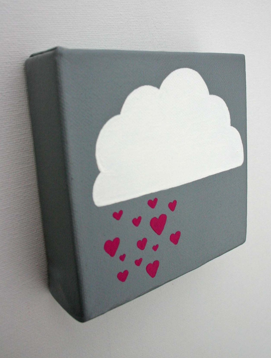 Affordable Original Painting, Wall Art, Home Decor - Rain Cloud (5 x 5 Canvas)