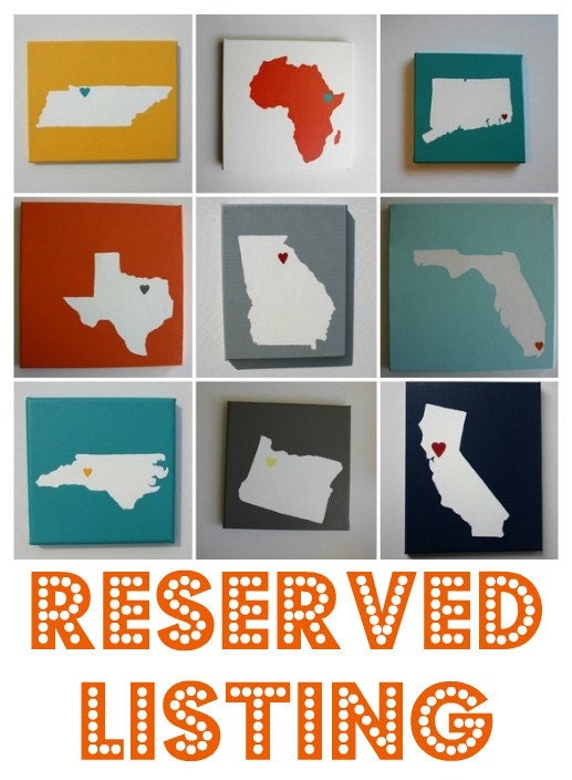 State Love CHOOSE your STATE or COUNTRY - Affordable Original Painting, Wall Art, Home Decor - Made to Order  (8 x 8, 8 x 10 Canvas)