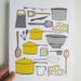 CHOOSE your color, Kitchen Art, Kitchen Decor, utensils, Cooking, I love to cook, pots and pans, 8 x 10 Art Print