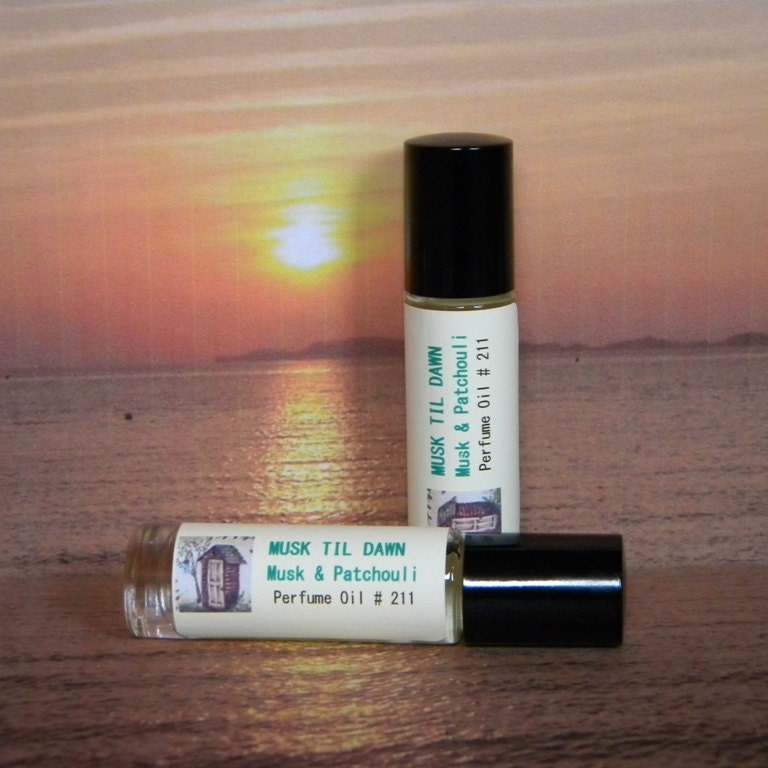 MUSK TIL DAWN Roll On Perfume Cologne Oil Musk & Patchouli - Handmade Hippie Cologne