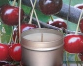 CHERRY DARLING Soy Candle Tin - Handmade Soy Candles - Wild Cherry Scented Candles