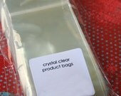 QTY 50 Crystal Clear Bags - Acid and Lignin Free - 2.75 inch x 3.5 inch plus Hanging Tab