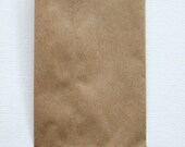 QTY 200 Extra Small Recycled Brown Paper Flat Merchandise Bags - 3 1/4 Inches x 5 1/4 Inches