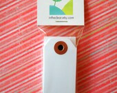 Mini Shipping Paper Tags - Twelve Colors Available - 1.375 x 2.75 - Pack of 25 - White