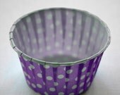 NEW COLOR Purple Polka Dot Nut or Portion Paper Baking Cups - Purple and White - set of 24