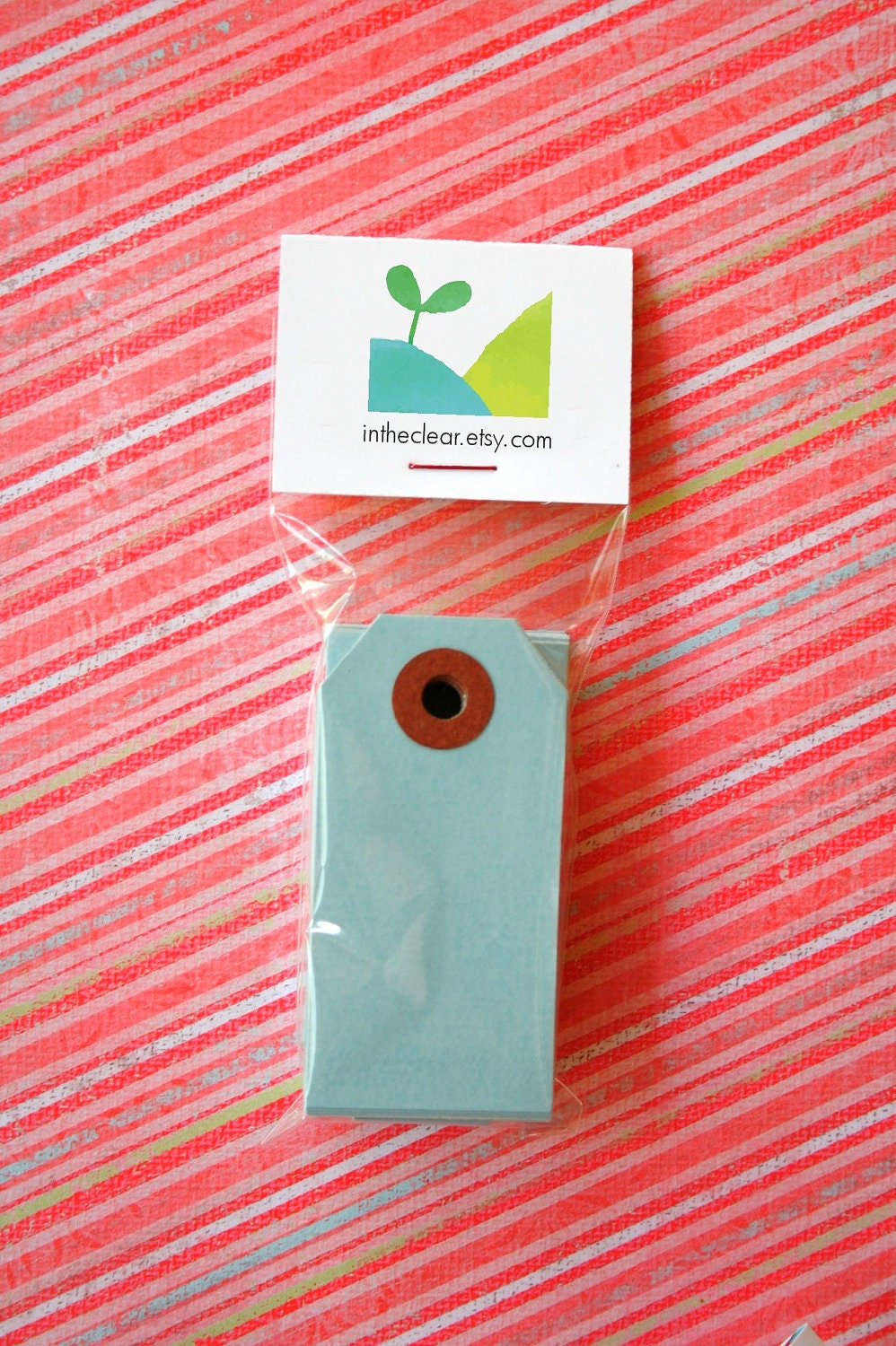 Mini Shipping Paper Tags - Sixteen Colors Available - 1.375 x 2.75 - Pack of 25 - Light Blue