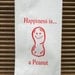 Vintage Style Happiness is a Peanut Bags - Red and White Flat 3.5 x 6.5 Inches - set of 100