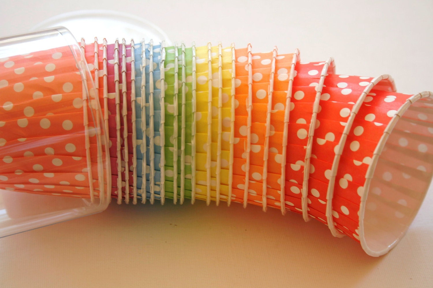 Polka Dot Nut or Portion Paper Baking Cups Variety Pack - Rainbow Mix - set of 21