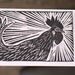Linocut Rooster Note Card