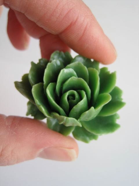 Drawer / Cabinet knobs with Vine Green Shaded Flower MORE COLORS Available (RFK05)