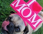 Happy MOTHERS day I Heart MOM pet hat that fits medium to large pets