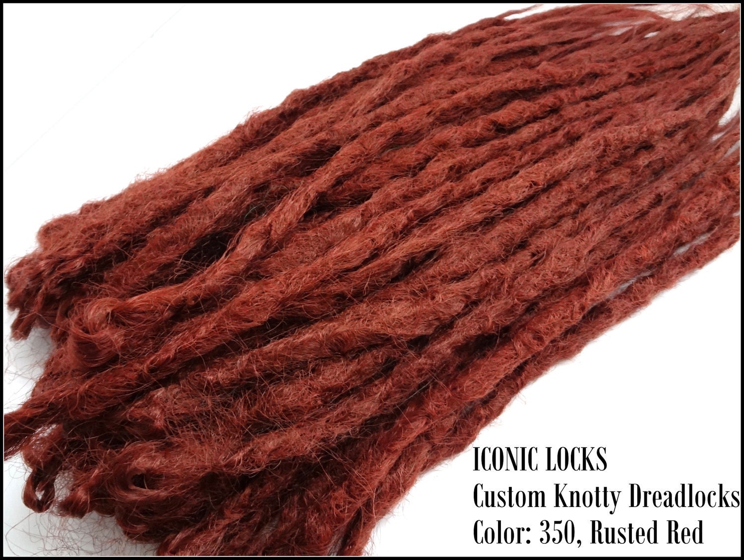 10 Rusted Red Knotty Dreadlock Extensions.