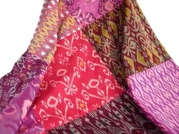 Ikat and Batik, Tablecloth, Throw, Baby Blanket, Pink, Purple