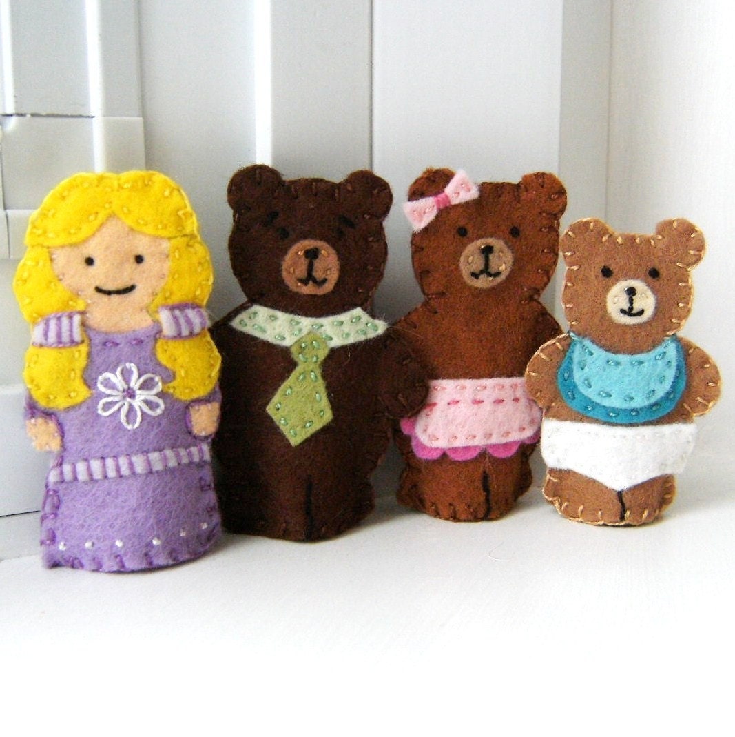 Goldilocks and the Three Bears Felt Finger Puppet Set