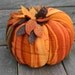 Autumn Orange Plush Pumpkin--Halloween, Thanksgiving, Fall Decor, Primitive, Folk Fall