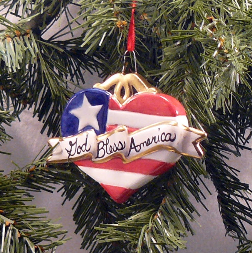 Ceramic Ornament Patriotic Heart