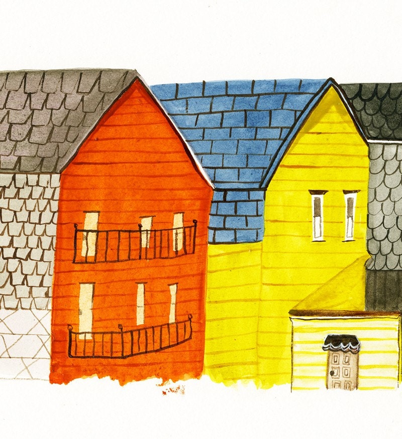 Cambridge Houses - Print -