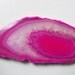 Hot Pink Agate Geode Necklace with Brass Chain