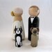 Personalized Peg Doll Wedding Cake topper with 2 pets