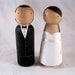 Personalized Fully Custom Wood Peg Doll Wedding Cake Topper