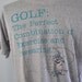 80s Vintage Golf Tshirt Tee Funny Gift Super Soft n Thin Screen Stars Gray  LARGE