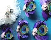 peacock feather facinators for bridemaids set of five