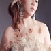 feather bridal bouqet feather flowers with cream peacock feathers, rooster crystals tulle KEEP FOREVER CUSTOM ORDERS WELCOME