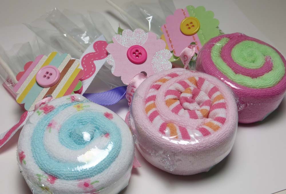 Baby Washcloth Lollipop Set - Half a Dozen Soft Baby Washcloths