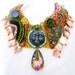 bead embroidered Necklace - POETICUS PRECIOSAS , Statement Necklace