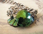 Clearance Asymmetrical copper and vert Necklace