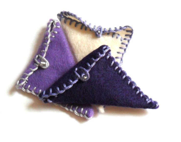 Plug Piercing stud earrings Pouch Travel organizer set of three EcoFriendly Felt Travel Kit Covers