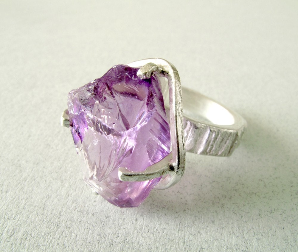 Amethyst- Rock Crystal Ring