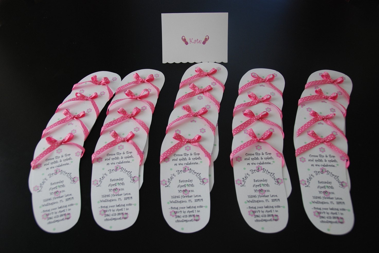 Pool Party Luau Flip Flop birthday invitation and or banner