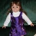 American Girl, FAO Swartz, Journey Girls and other 18 inch dolls - purple brocade jumper with lace knit shirt