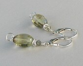 Lemon Quartz Swarovski Crystal Sterling Silver Earrings