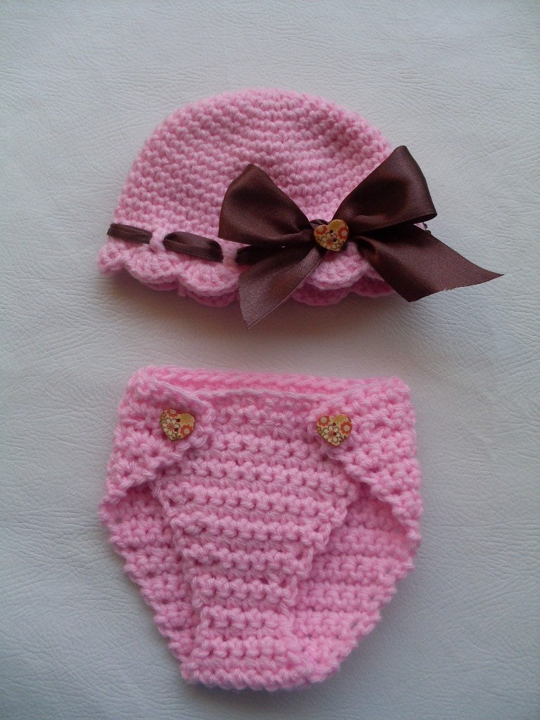 Sweett Girl Pattern Number 32 Lovely Diaper cover and Beanie  Crochet Set Pattern (2 Sizes Newborn and Baby )