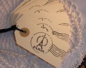 Eiffel Tower Postage Gift Tags Set of 10