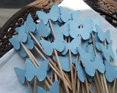 Mini Cupcake Toppers or Food Picks Set of 50 Blue