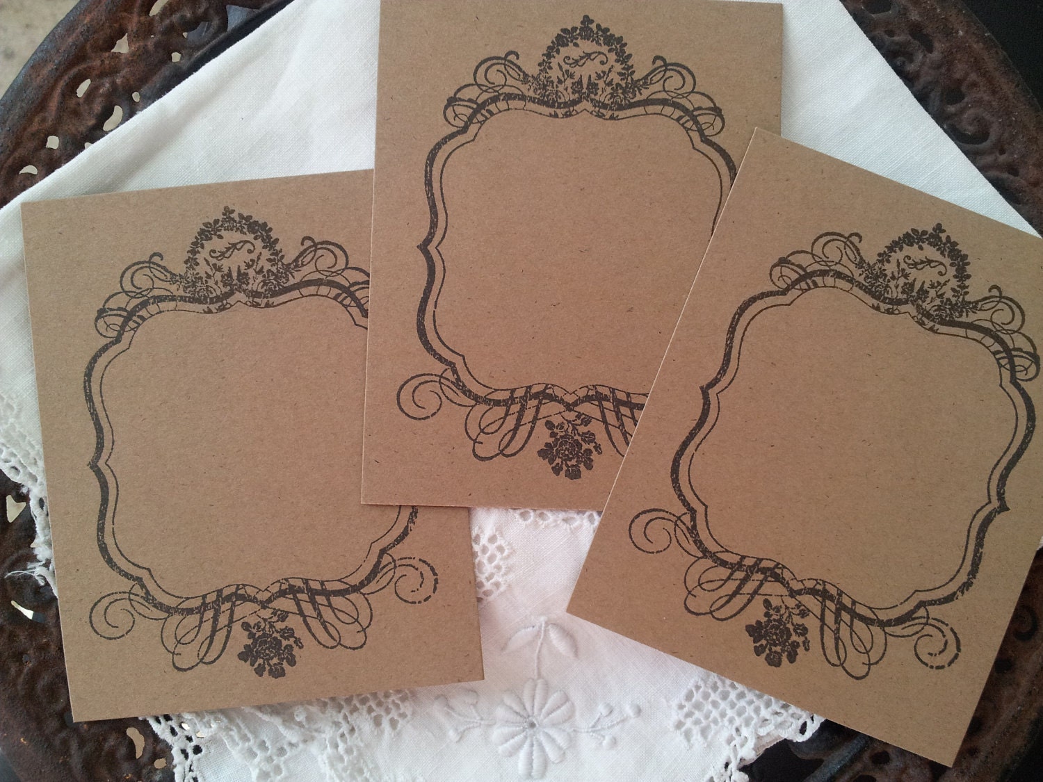 Wedding Event and Party Place Cards Food Buffet Label Tags Kraft Frame Set of 10
