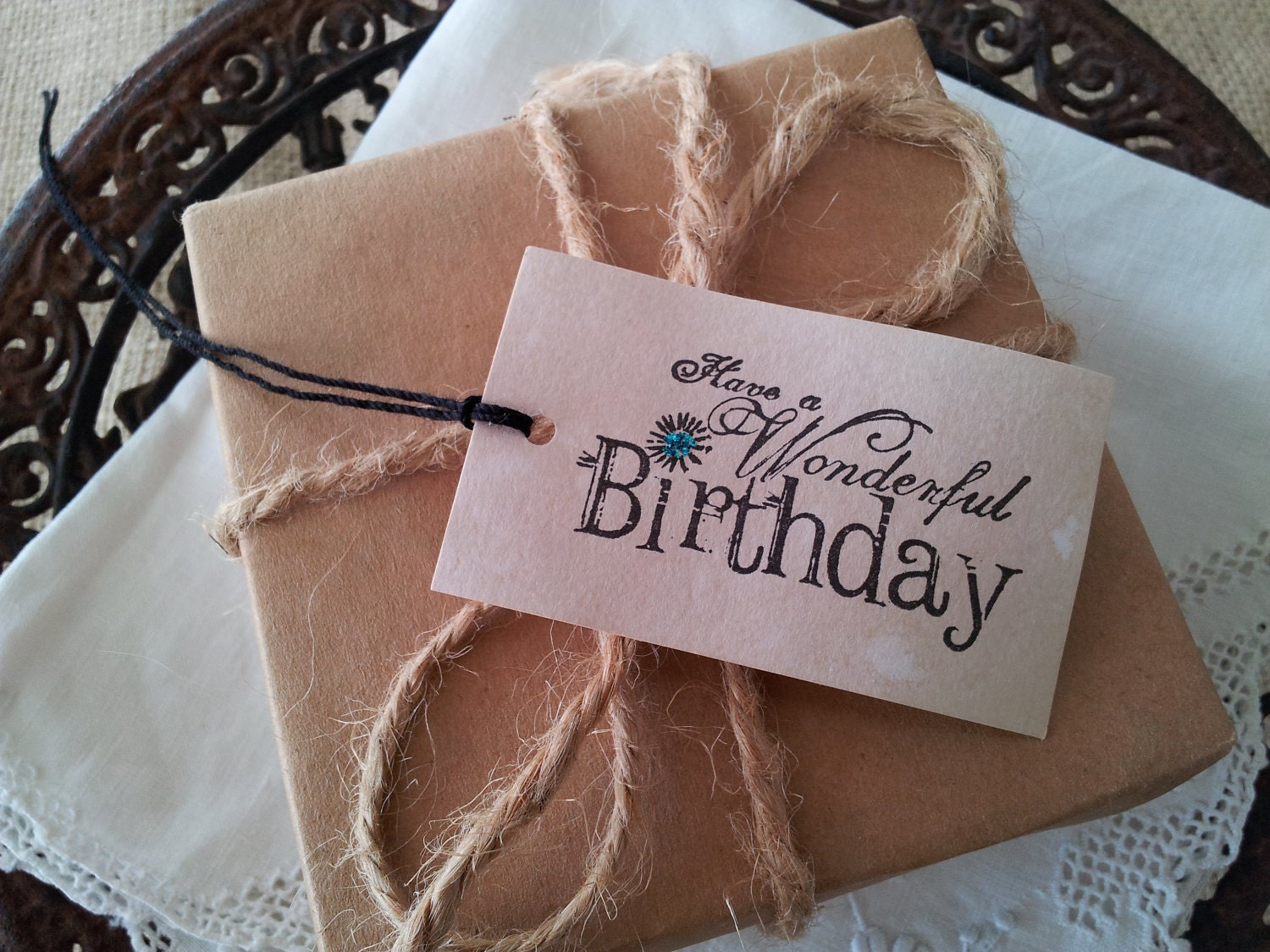 Happy Birthday Vintage Inspired Tags Set of 8