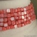 CLEARANCE SALE 35%OFF Bubble Gum Pink Coral Dyed Mother of Pearl 4mm - 6mm Cube Bead 7.5 inches (19cm)