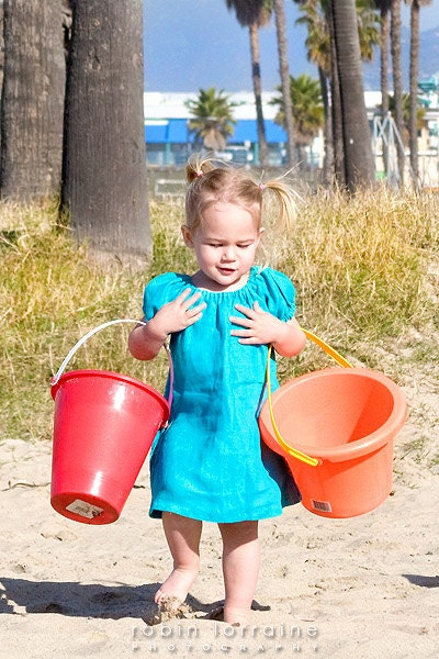 Turquoise Linen Italiano Dress  3m,6m,9m,12m,18m,2T,3T,4T,5T,6