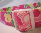 Lilly Pulitzer Pink Slatehouse Rock Fabric Dog Collar Custom Handmade from PinkysPetGear on Etsy