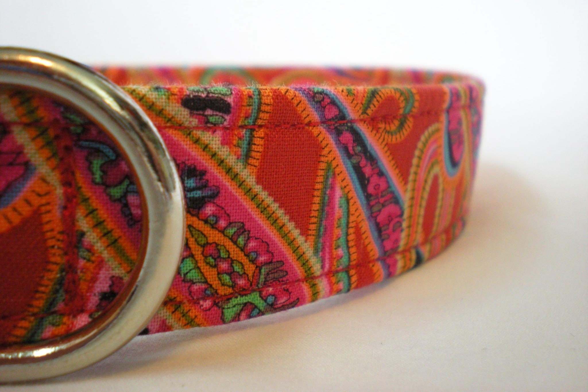 Dog Collar Custom Handmade- Kaffe Fassett Liberty of London Cravat Red Fabric from PinkysPetGear on Etsy