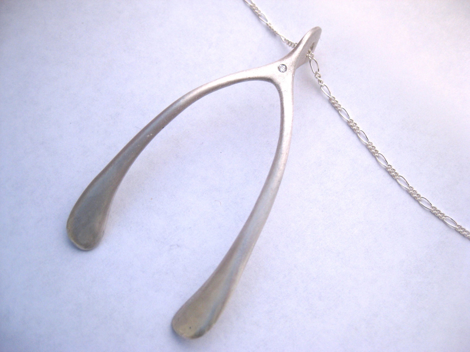 Wishes come True Diamond Wishbone Necklace
