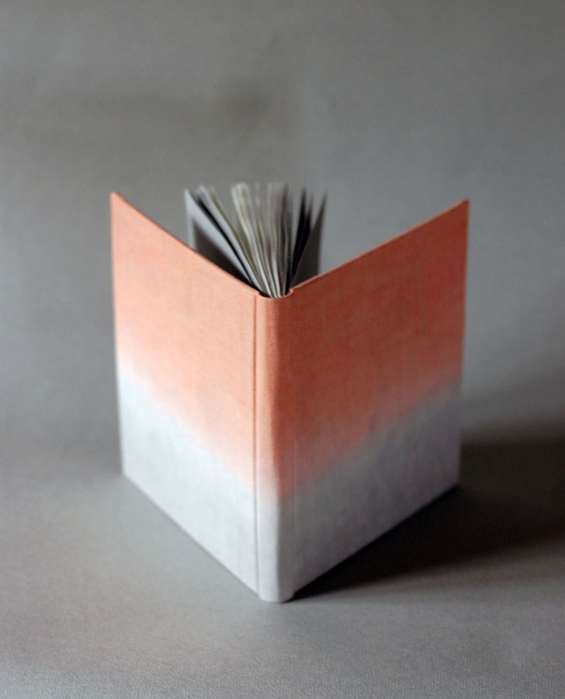 Ombre Book in Peach and Gray Linen with Lined Pages
