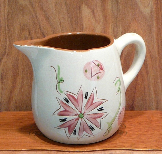 Vintage Stangl Pottery Pitcher Carnival Pattern by EvelynnsAlcove